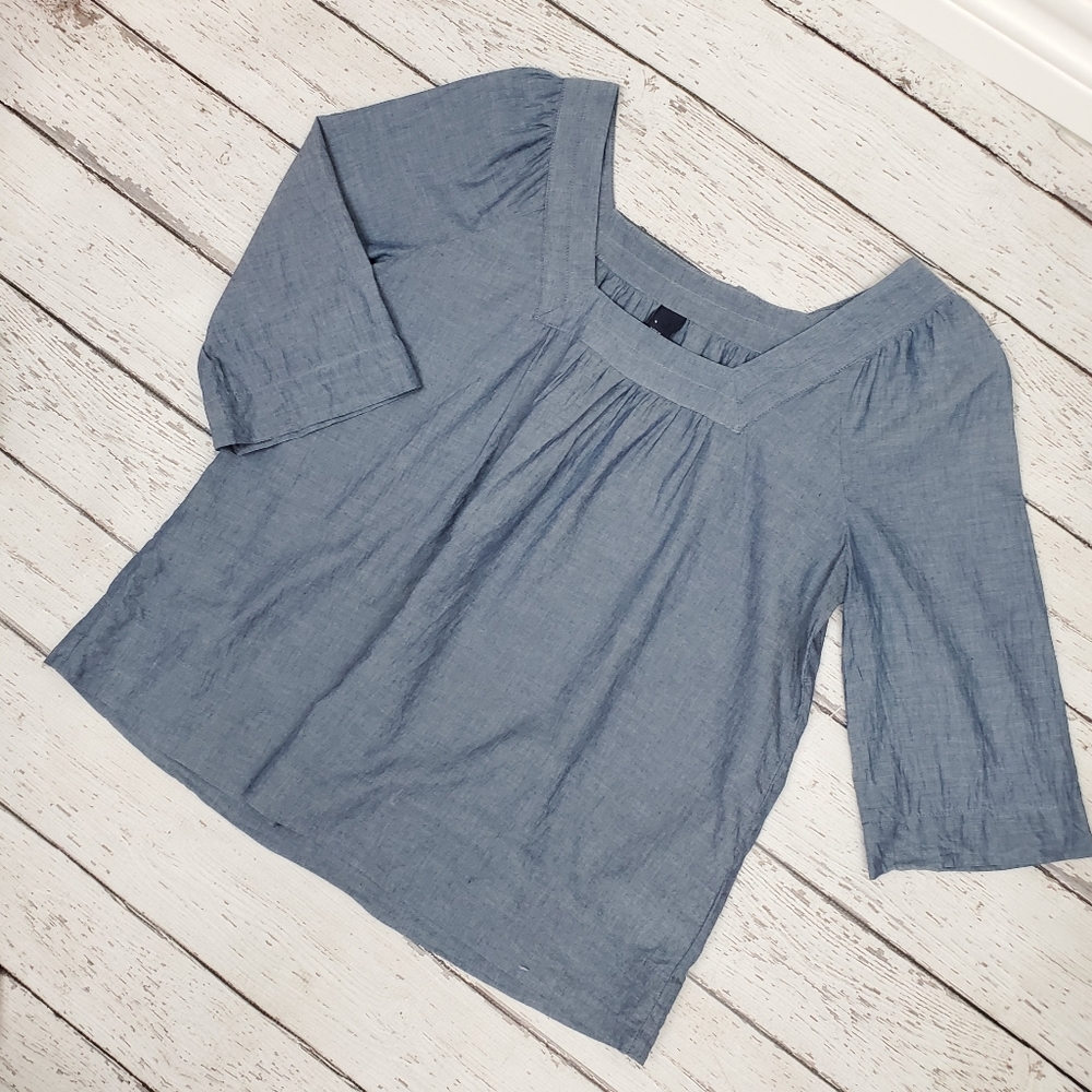 Gap 3/4 sleeve square neck blouse